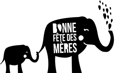 Sticker famille éléphant fête des mères - TenStickers