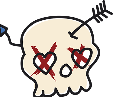 Sticker Teschio Senza Amore - TenStickers