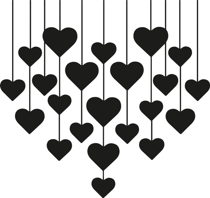 Sticker Valentinstag hängende herzen - TenStickers