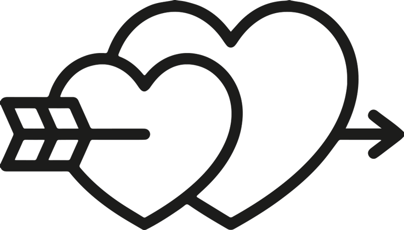 Harten en pijl valentijnsdag sticker - TenStickers