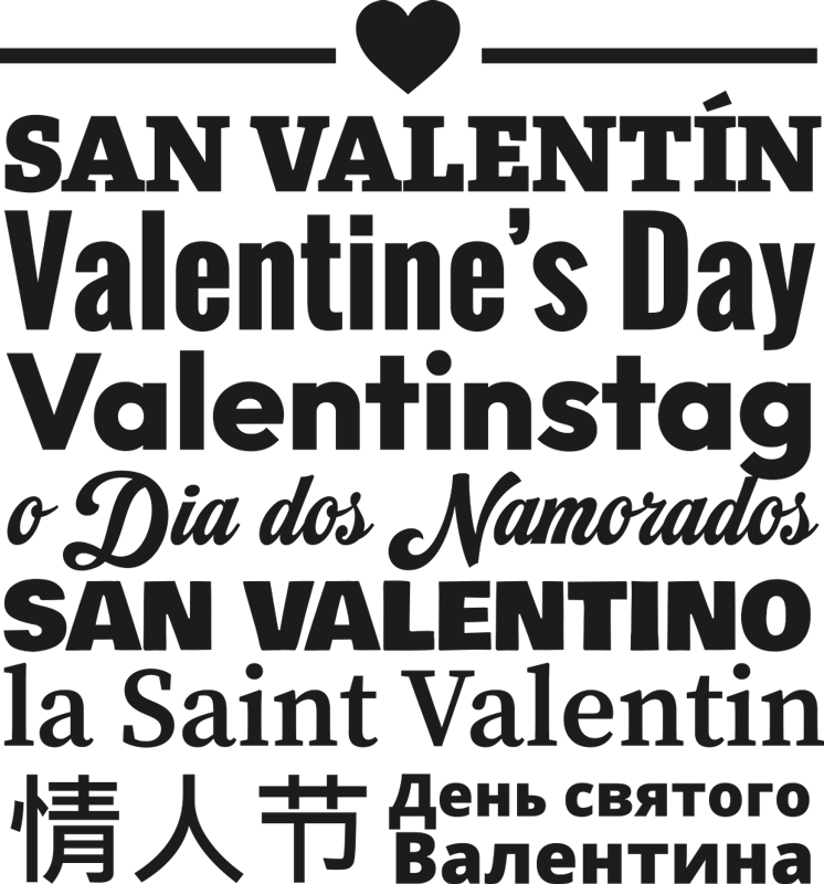 valentine's day languages valentine's sticker - TenStickers