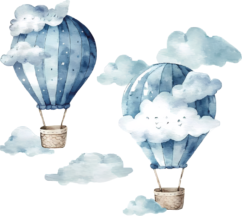 贴纸  墙贴 蓝色气球 - TenStickers