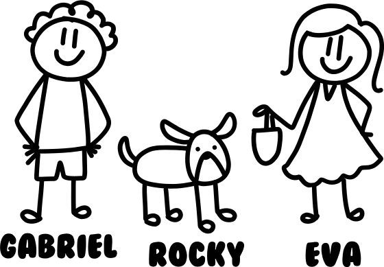 happy couple with dog personalized fridge sticker - TenStickers