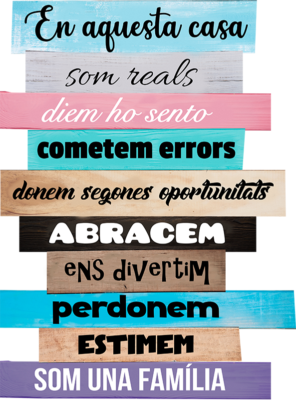 Vinilo hogar normas sobre madera en catalán - TenVinilo