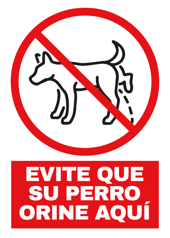 Señales adhesivas prohibición de orinar al perro - TenVinilo