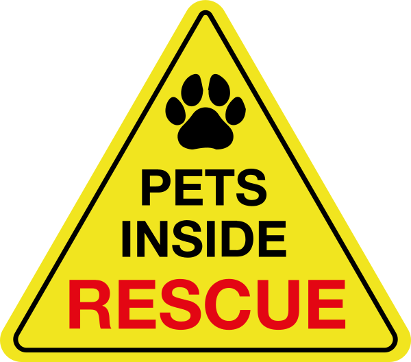 Pet inside rescue stickers sign - TenStickers