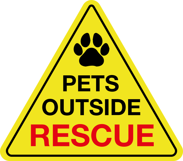 Pet outside rescue sticker sign - TenStickers
