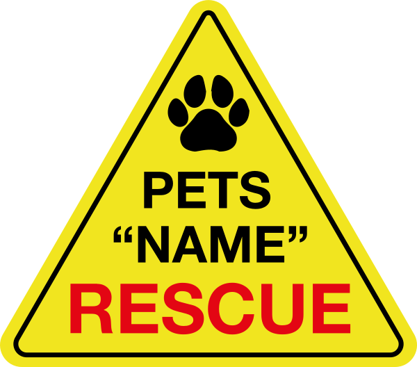 Name personalized pet rescue sticker sign - TenStickers