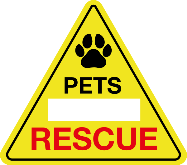 Pet rescue warning vinyl sign - TenStickers