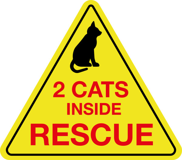 Cat inside rescue personalised sticker sign - TenStickers