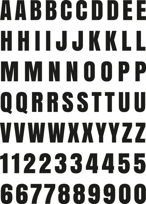 1 inch mailbox letters postbox sticker - TenStickers