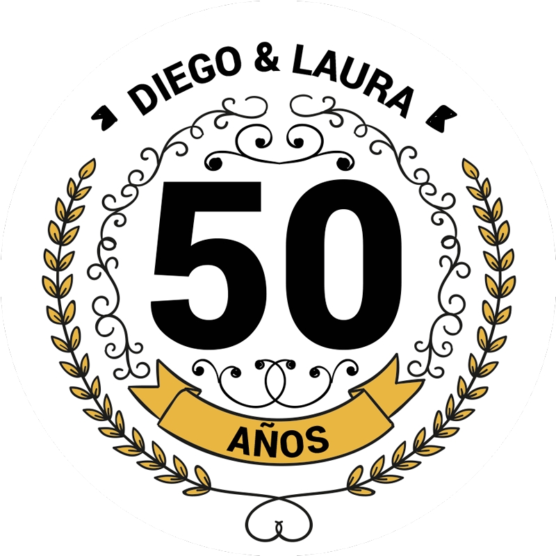 Vinilo decorativo personalizable bodas de oro - TenVinilo