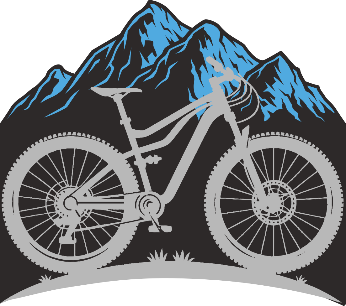 Blue mountain bike sticker - TenStickers
