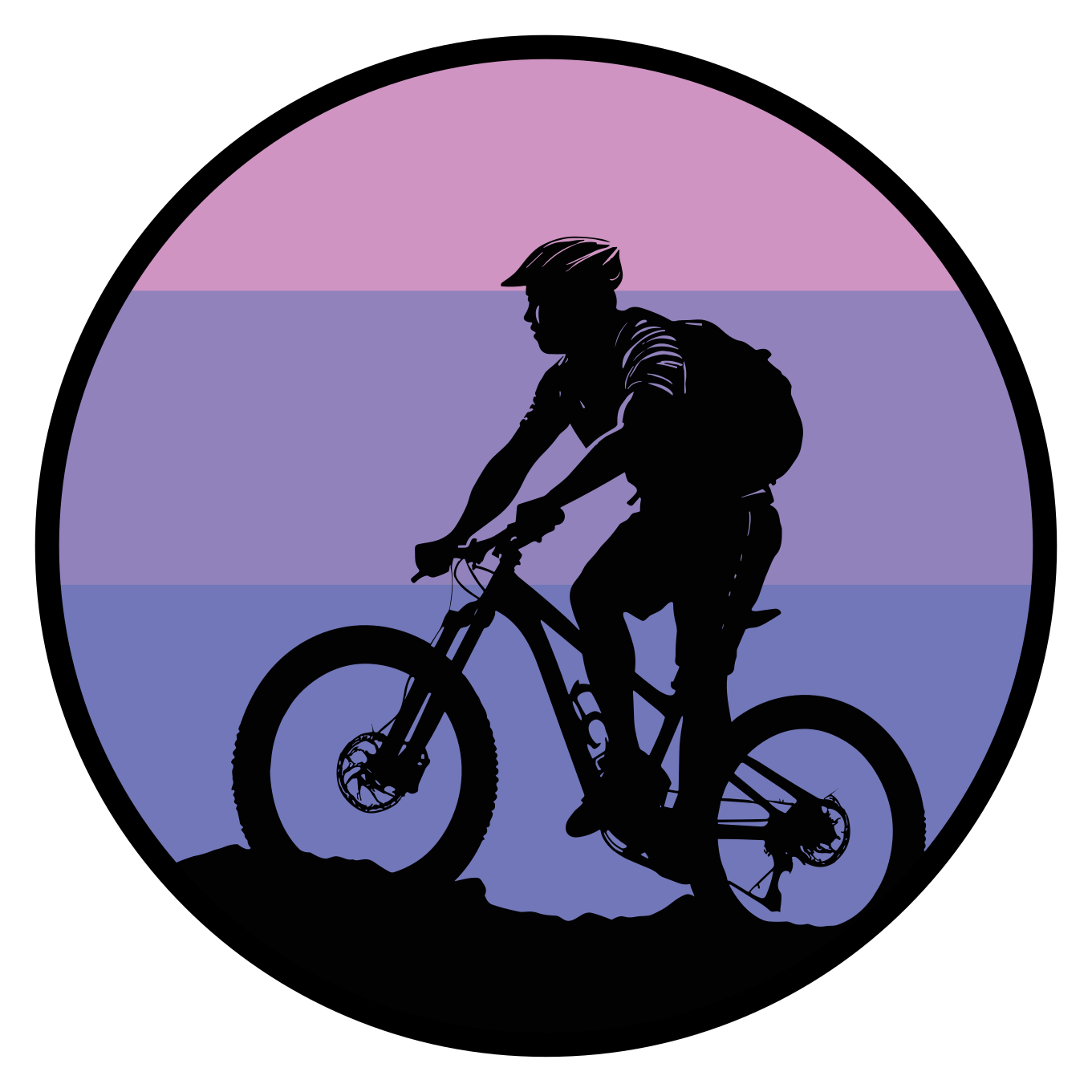 자전거 스티커 보라색 일몰 - TenStickers