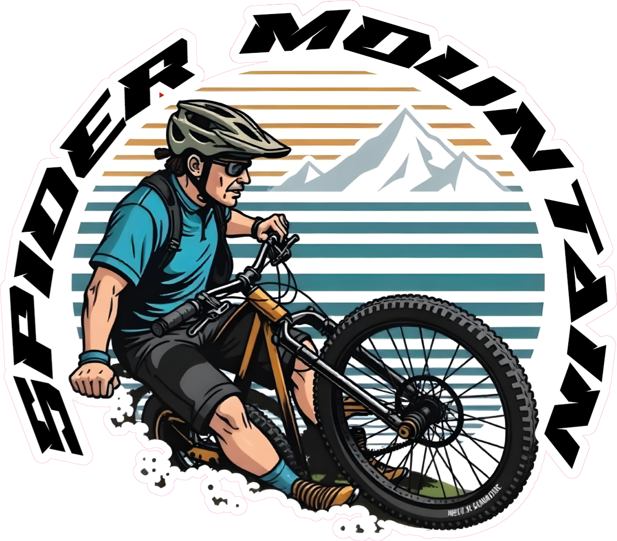 자전거 스티커 거미산 - TenStickers