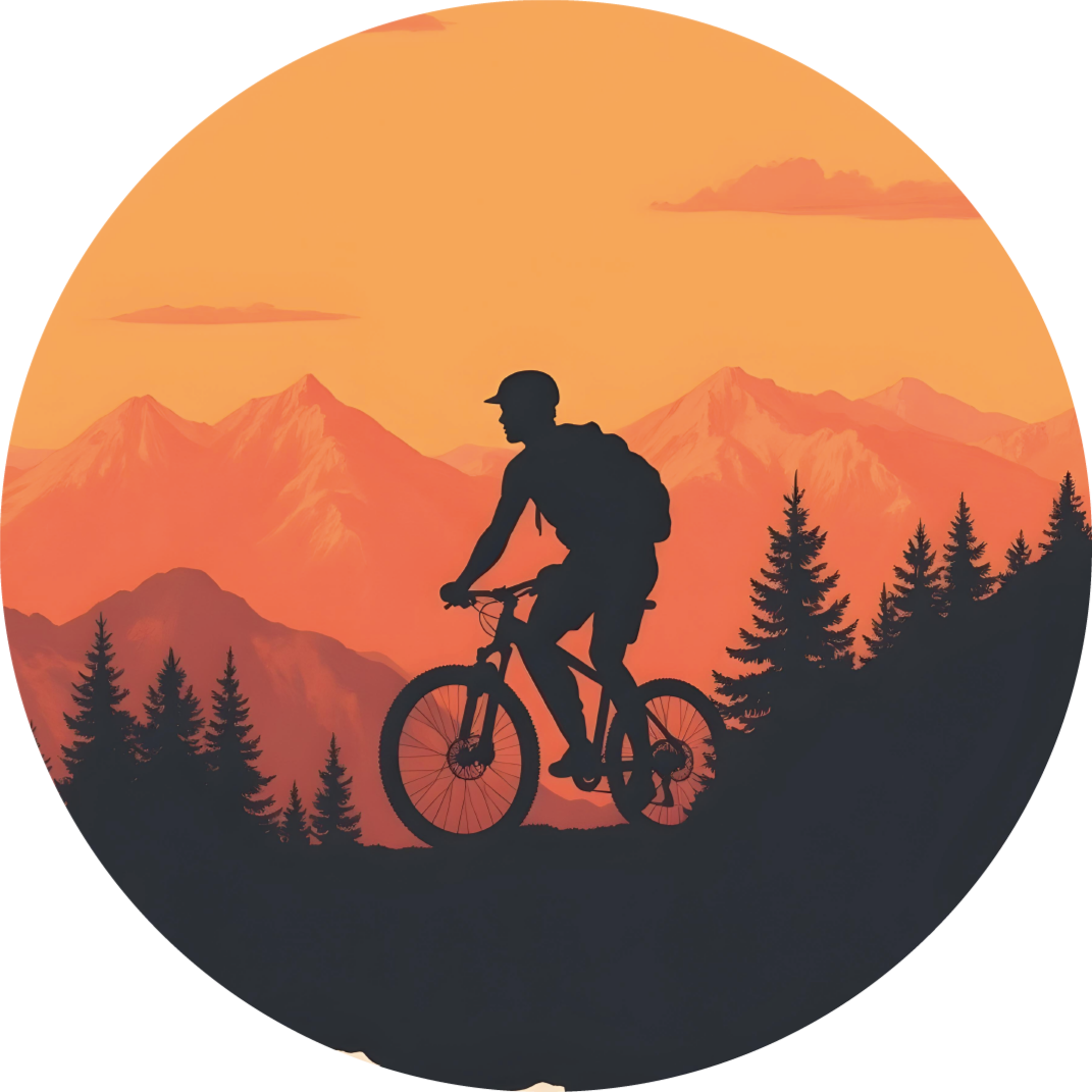 자전거 스티커 오렌지색 일몰 - TenStickers