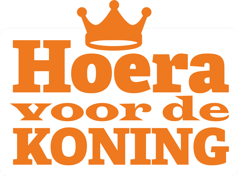 hoera voor de koning feestdagen sticker - TenStickers