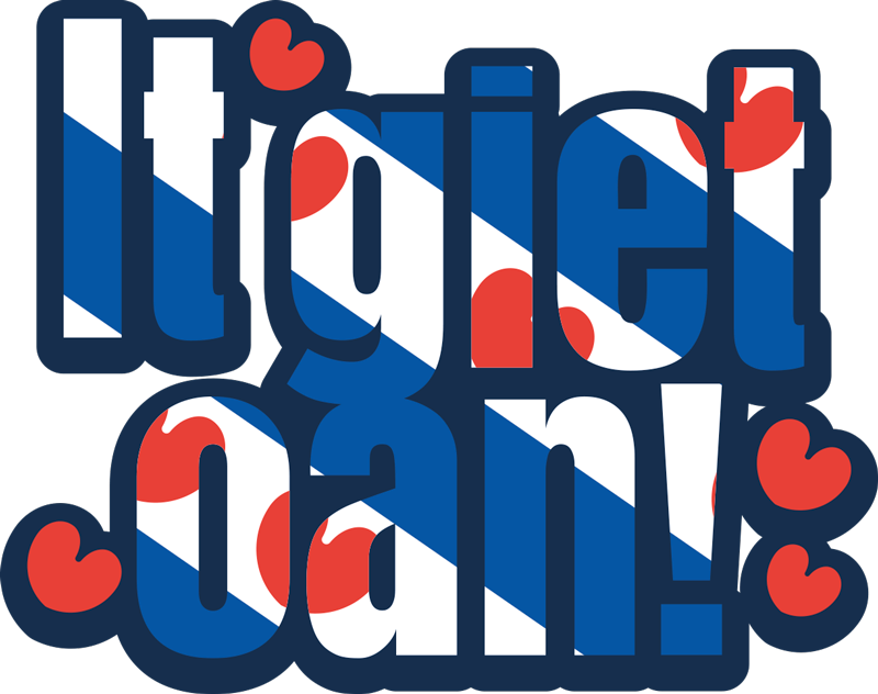 it giet oan with friese vlag feestdagen sticker - TenStickers