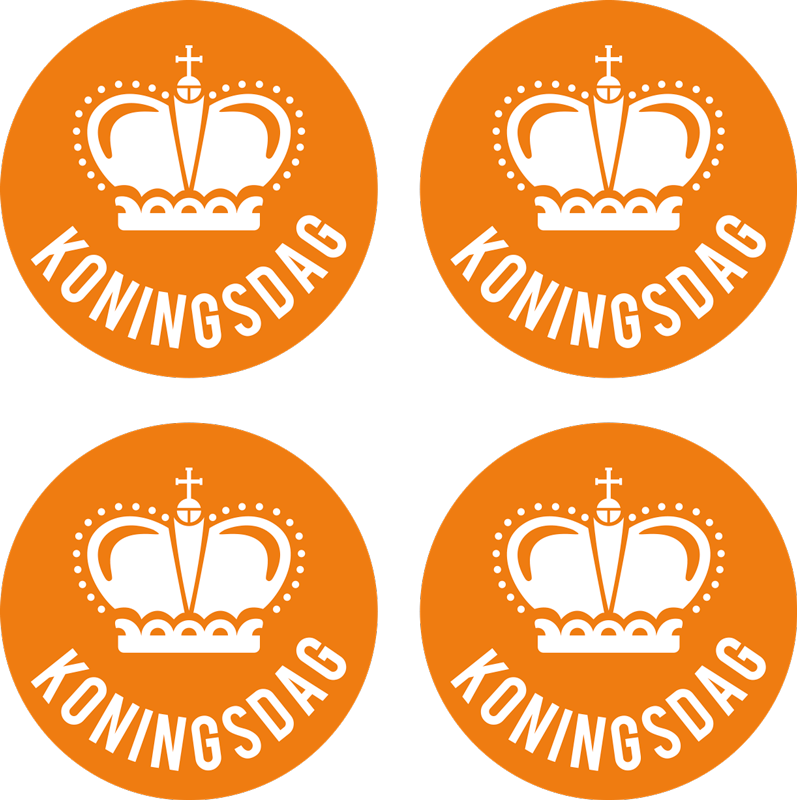 Koningsdag oranje kroon feestdagen sticker - TenStickers