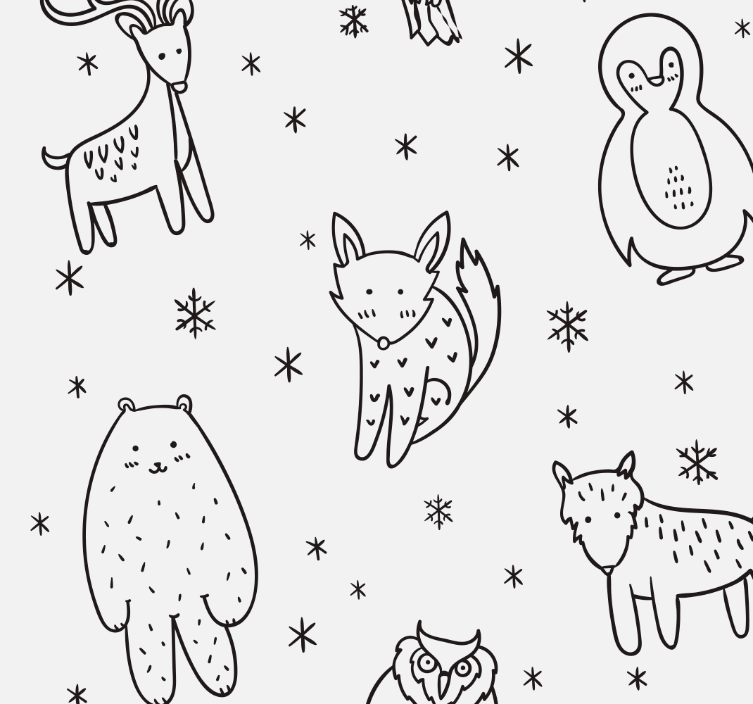 Vinilo para mueble animales del bosque escandinavo - TenVinilo