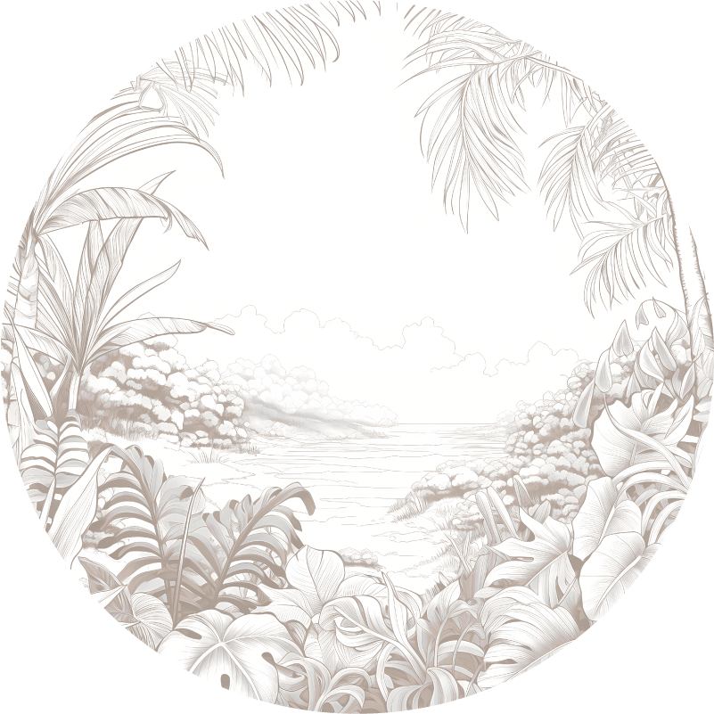 Adesivo murale cerchio sereno giungla - TenStickers