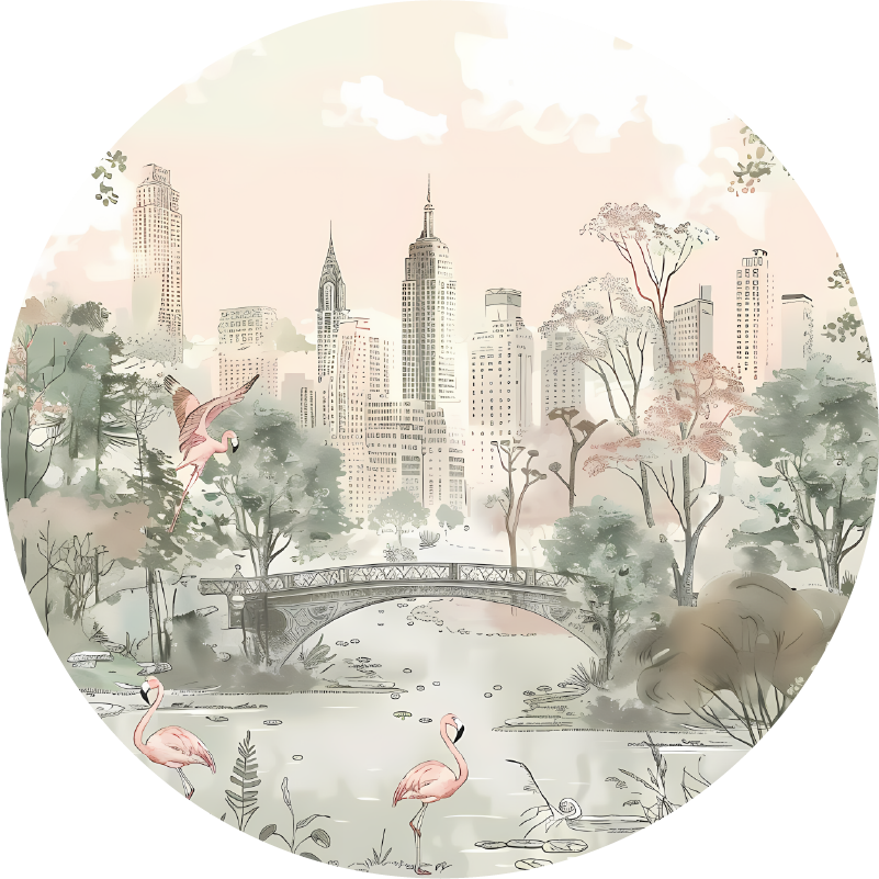 Vinilo pared serenidad del parque central - TenVinilo