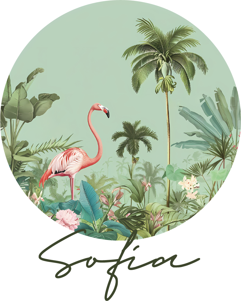 Adesivos de parede círculo paraíso tropical - TenStickers