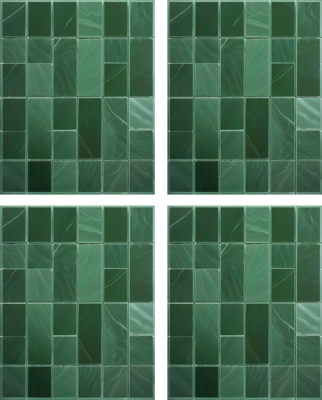 Claire zöld téglalap motívum matrica fürdőszobák - TenStickers