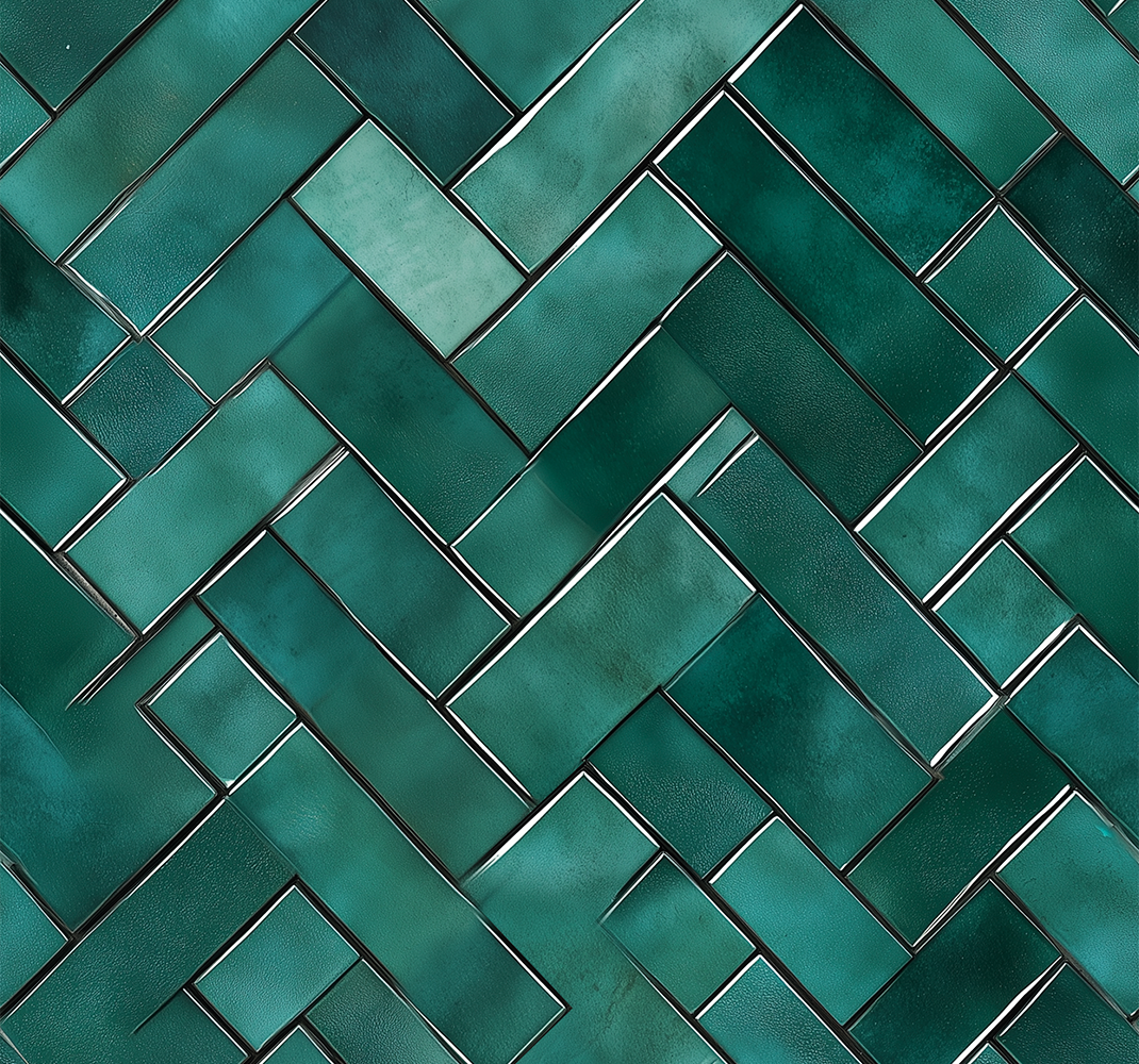 卫生间墙贴 人字形绿 - TenStickers