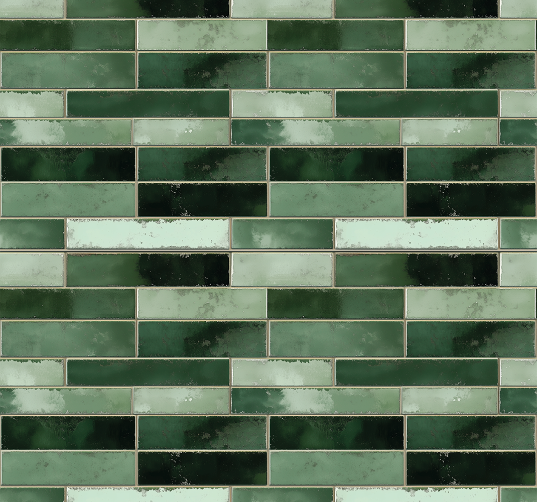 Long green wall decal for bathroom - TenStickers