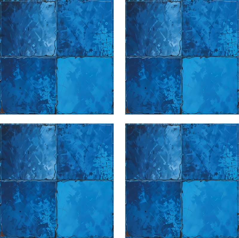 Marine blue square motif bathroom wall sticker - TenStickers