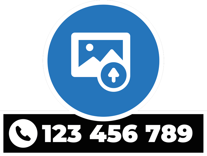 Personalised logo and phone number car sticker - TenStickers