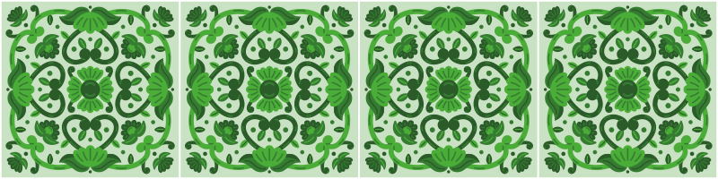 Portekiz fayansları yeşil hayvan çıkartması - TenStickers