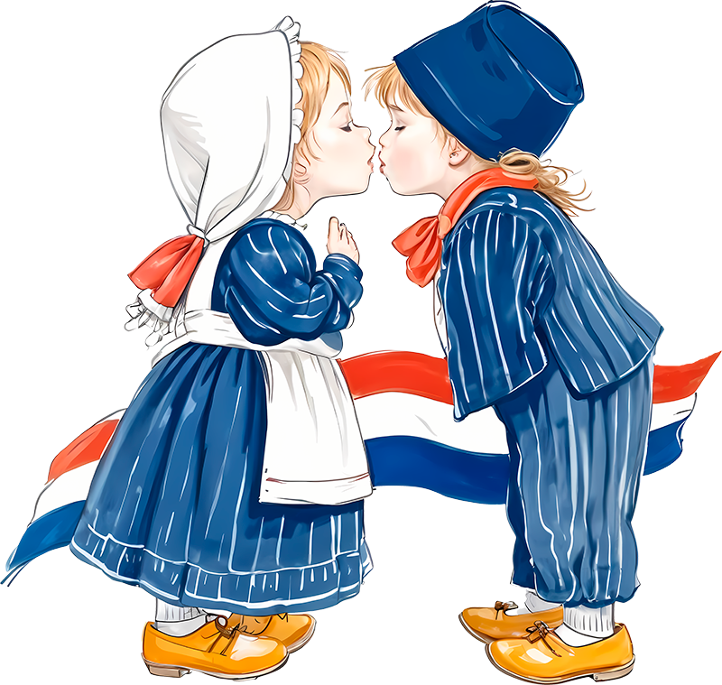 Nederlandse boeren kussen cartoon sticker - TenStickers