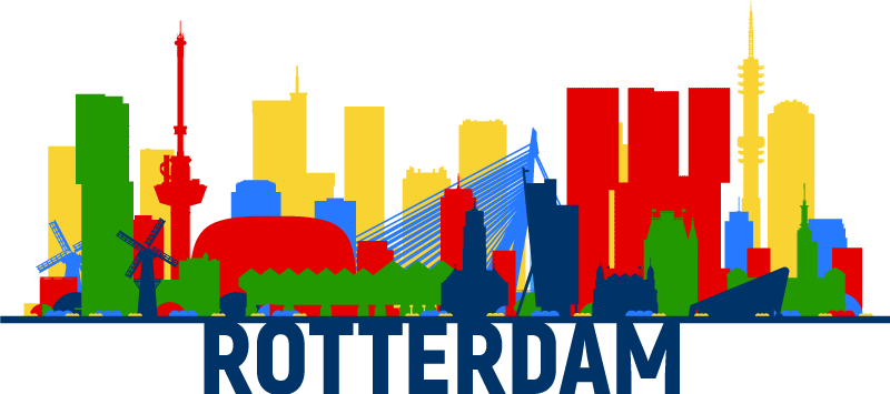 Rotterdam skyline gekleurd sticker landen en steden - TenStickers