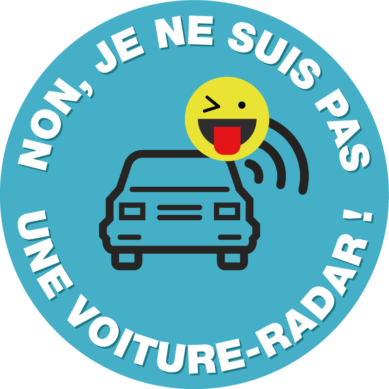 Autocollant anti radar je ne suis pas voiture radar - TenStickers
