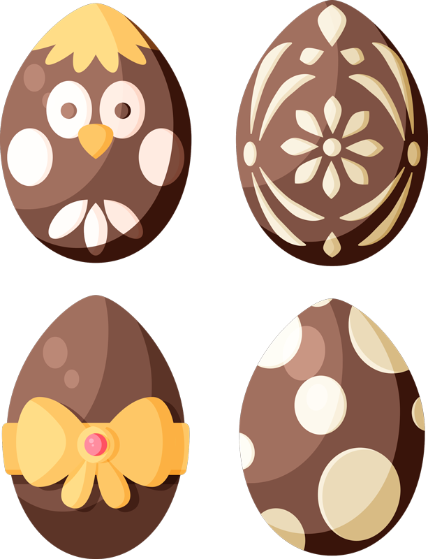 Chocolate easter eggs shop window sticker - TenStickers