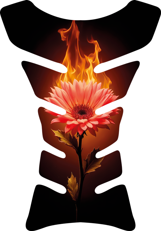 Pegatina para moto flor llameante - TenVinilo