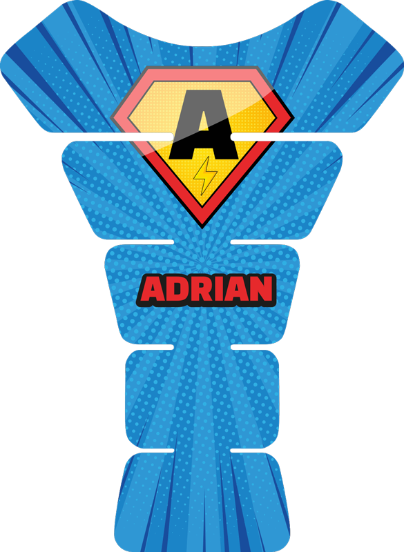 Personalized superhero initial motorcycle sticker - TenStickers