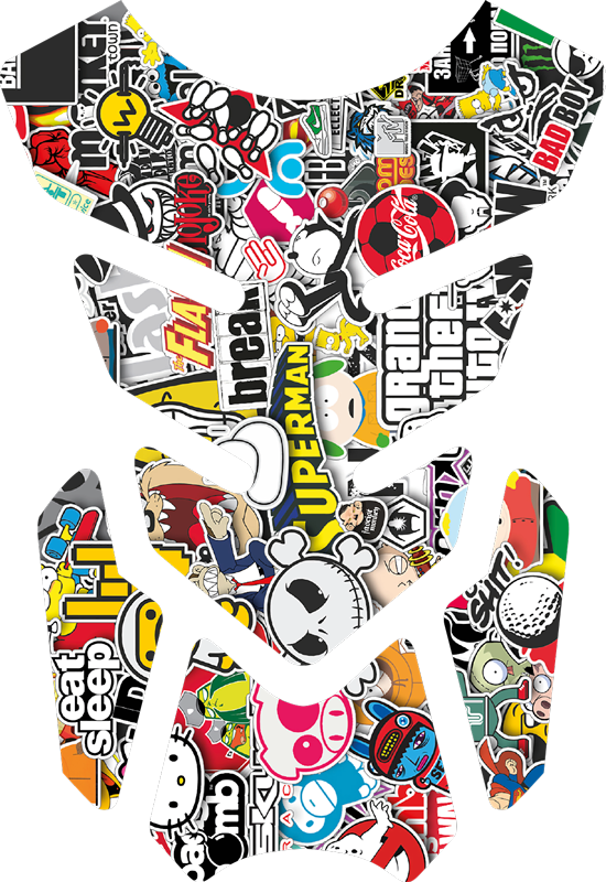 Sticker bomb motorcycle sticker - TenStickers