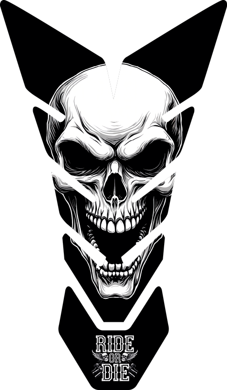 Sticker para motos cráneo blanco - TenVinilo