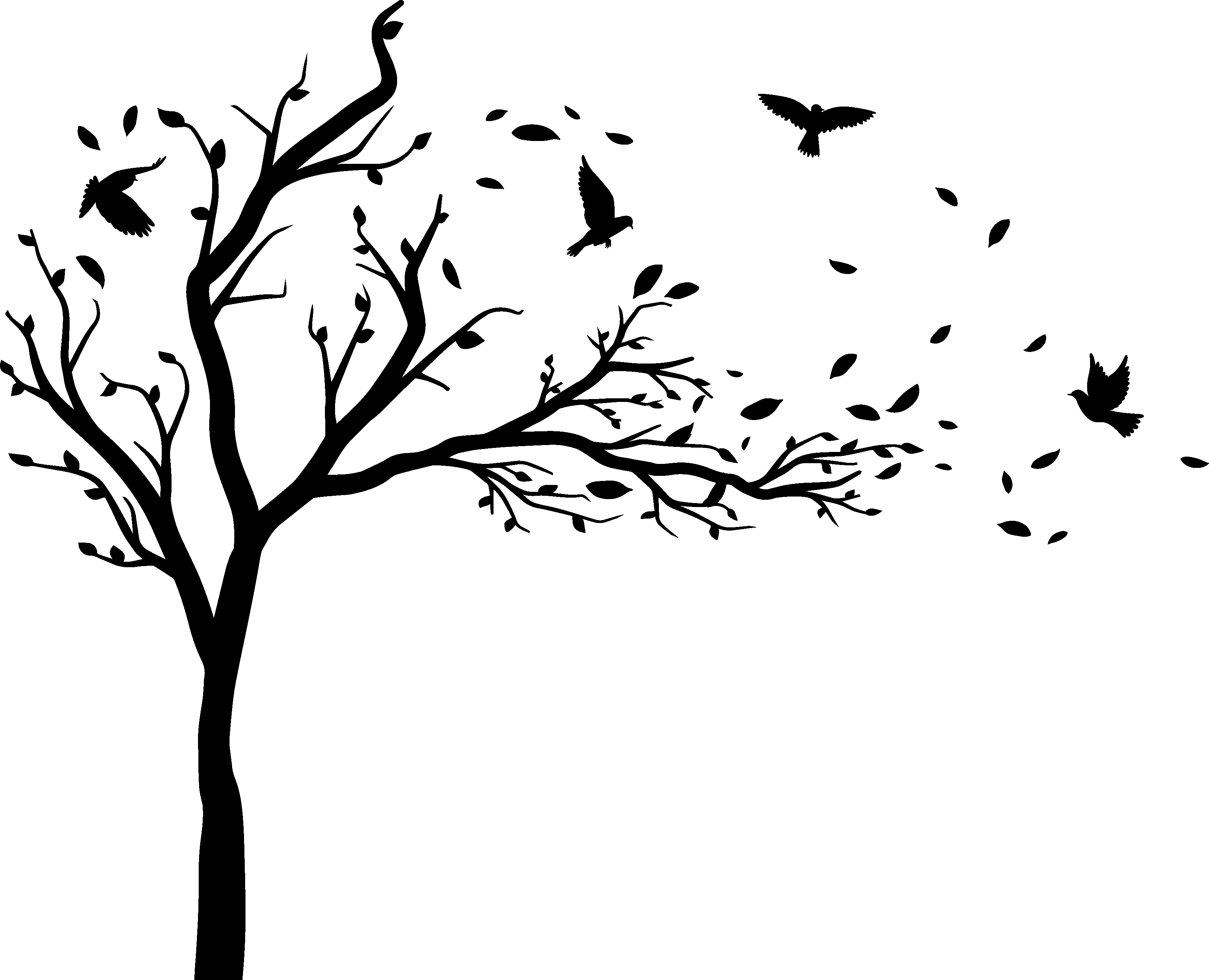 Autumn tree scene wall sticker - TenStickers