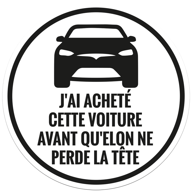 Sticker voiture j'ai acheté cette Tesla - TenStickers
