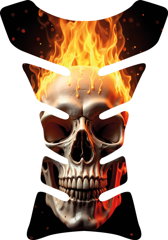 Sticker para motos calavera en llamas - TenVinilo