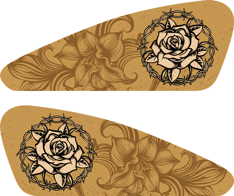 Flowers motorcycle sticker - TenStickers