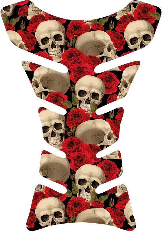 Sticker para motos calaveras y rosas - TenVinilo