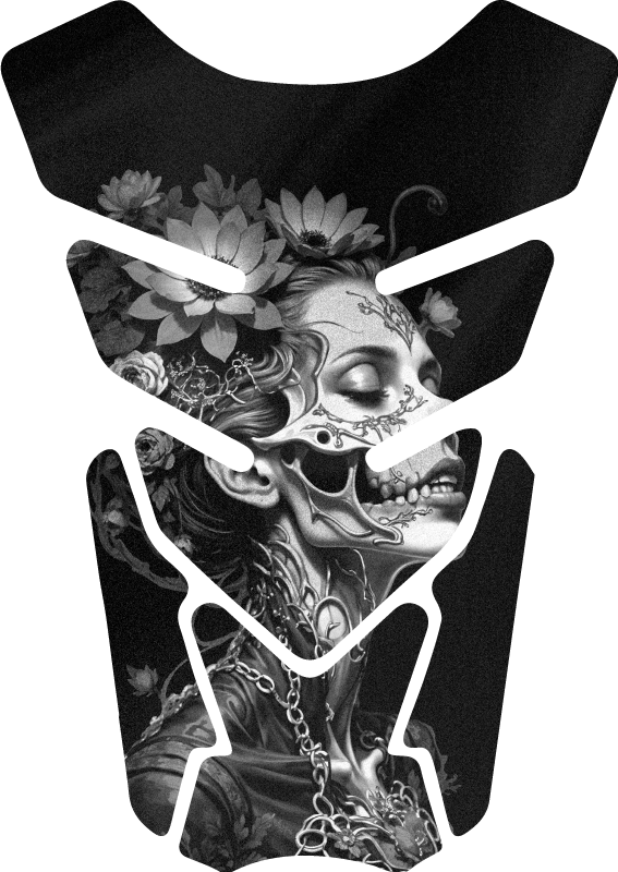 Αυτοκόλλητο για μοτοσυκλέτα ζωγραφισμένη σκελετό κυρία - TenStickers