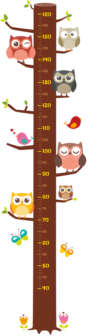 COVPAW Wall Stickers Height Chart Measure Scale Decor Zoo Animal Owl Tree Growth Chart Kids Nursery Baby Room 