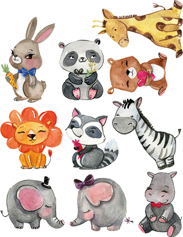 Children's Animal Illustration Stickers