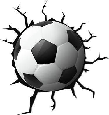 Fußball Spiel Sport Ball 3D Look Durchbruch Wandtattoo Aufkleber Sticker C629